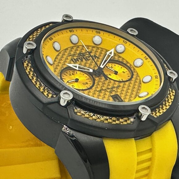 Invicta Men's Watch Bolt Yellow Dial Yellow Silicone Strap Date PREMIUM Classics - Picture 3 of 10